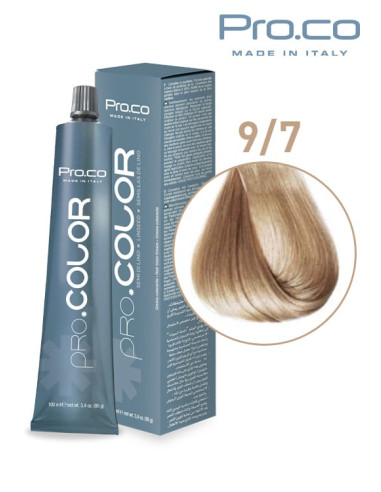 Vopsea de par profesionala PRO.COLOR 100 ml - Pro.Co - 9/7 BLOND SUPER DESCHIS BEJ