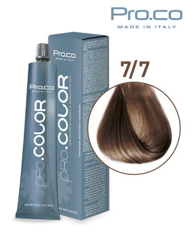 Vopsea de par profesionala PRO.COLOR 100 ml - Pro.Co - 7/7 BLOND BEJ