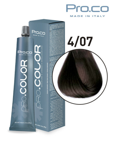 Vopsea de par profesionala PRO.COLOR 100 ml - Pro.Co - 4/07 CASTANIU NATURAL TUTUN