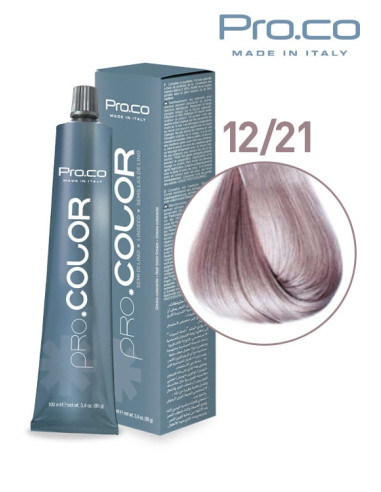 Vopsea de par profesionala PRO.COLOR 100 ml - Pro.Co - 12/21 BLOND PLATINAT IRISE CENUSIU