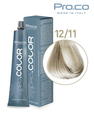 Vopsea de par profesionala PRO.COLOR 100 ml - Pro.Co - 12/11 BLOND PLATINAT CENUSIU INTENS