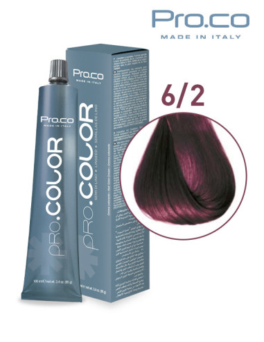 Vopsea de par profesionala PRO.COLOR 100 ml - Pro.Co - 6/2 BLOND INCHIS VIOLET