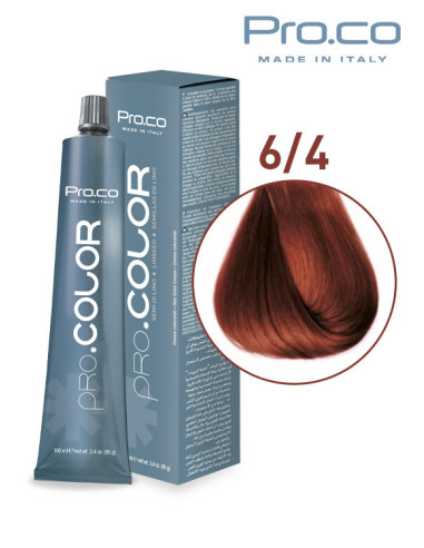 Vopsea de par profesionala PRO.COLOR 100 ml - Pro.Co - 6/4 BLOND INCHIS ARAMIU