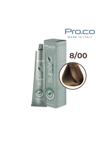 Vopsea de par profesionala fara amoniac SUPERB.COLOR 100 ml - Pro.Co - 8/00  BLOND DESCHIS INTENSE