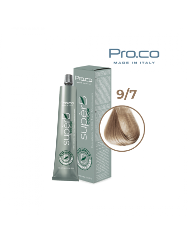 Vopsea de par profesionala fara amoniac SUPERB.COLOR 100 ml - Pro.Co - 9/7  BLOND SUPER DESCHIS BEJ