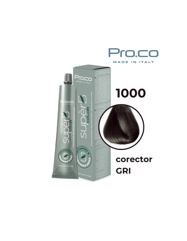 Vopsea de par profesionala fara amoniac SUPERB.COLOR 100 ml - Pro.Co - 1000 - CORECTOR GRI (CENERE)